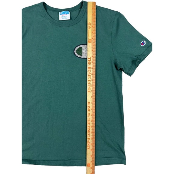 Champion Green Crew‎ Neck Short Sleeve T-shirt Sz M C Logo - Picture 6 of 6